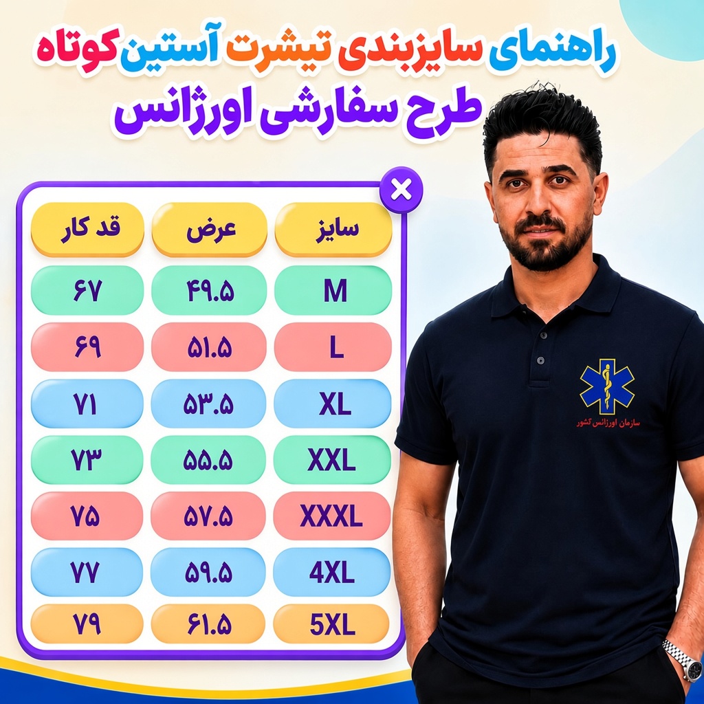 تیشرت آستین کوتاه سفارشی اورژانس